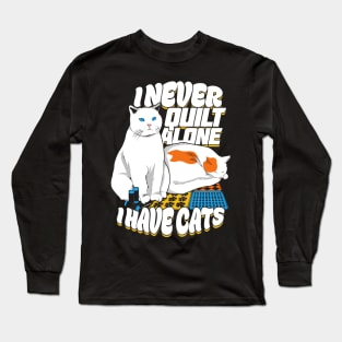 Quilting Quilt Cat Lover Quilter Gift Long Sleeve T-Shirt